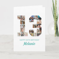 13e anniversaire Numéro 13 Photo Collage personnal