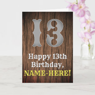 Carte 13e anniversaire : Pays inspiré par l'Ouest Look, 