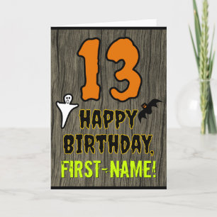 Carte 13e anniversaire : Thème Halloween éffrayant, Nom