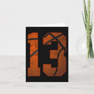 Carte 13e Birthday Party Thirteen 13 Year Old Basketbal