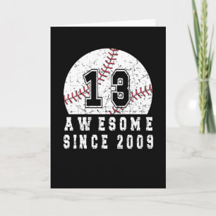 Carte 13ème Anniversaire Né En 2009 Baseball Boy 13 An
