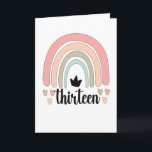 Carte 13th Birthday Boho Rainbow Party Kids 13 Years Old<br><div class="desc">Perfect for the 13th boho rainbow birthday party of a thirteen-year-old,  who is celebrating his 13th birthday. Cute 13th birthday gift for a 13-year-old,  who loves rainbows.</div>