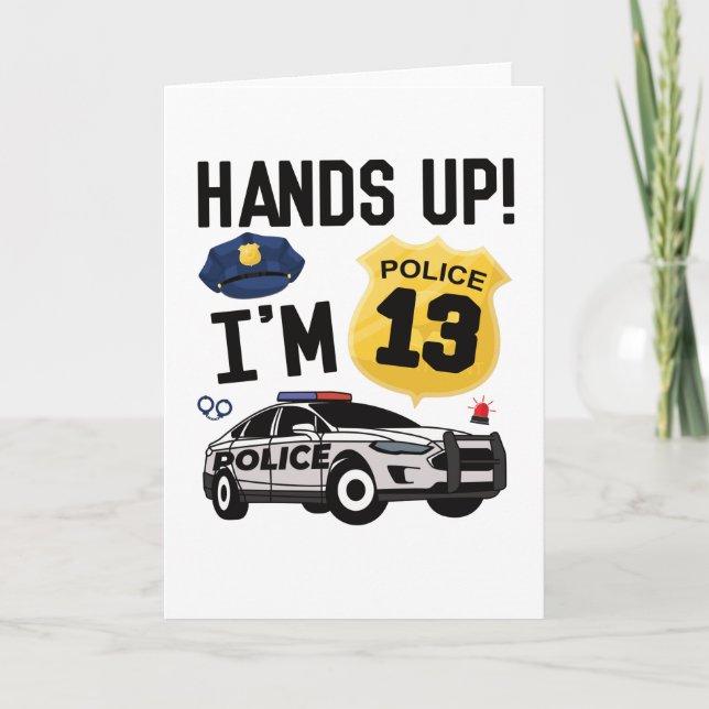 Carte 13th Birthday Gift Police Officer 13 Year Old Boy (Devant)
