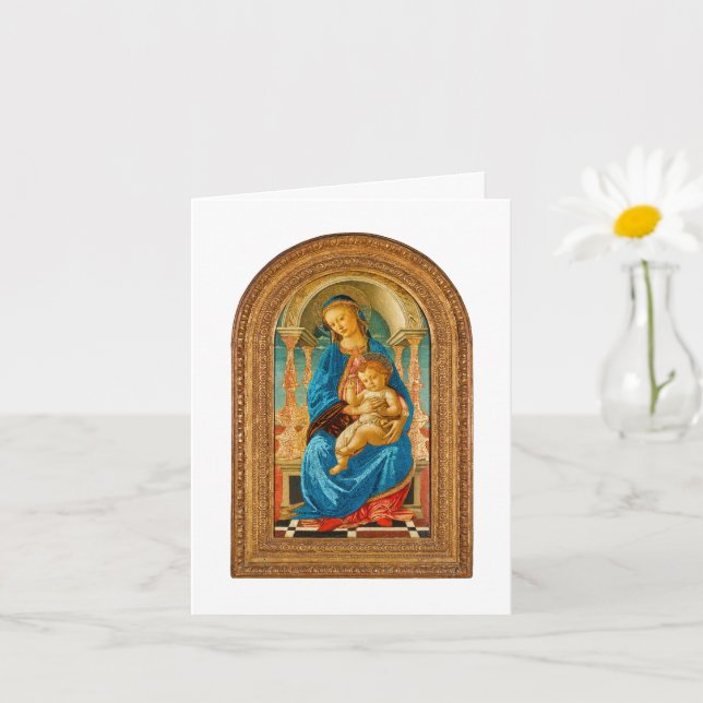 Carte 1470 Botticelli Vierge à l'Enfant enthronisés (Petite plante)
