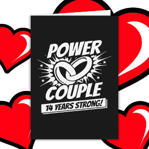 Carte 14 ans Comic Super Power Couple 14e anniversaire