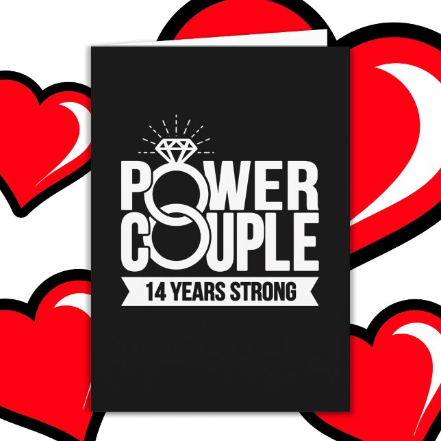 Carte 14 ans de puissance forte Couple mignon 14e annive (Créateur téléchargé)