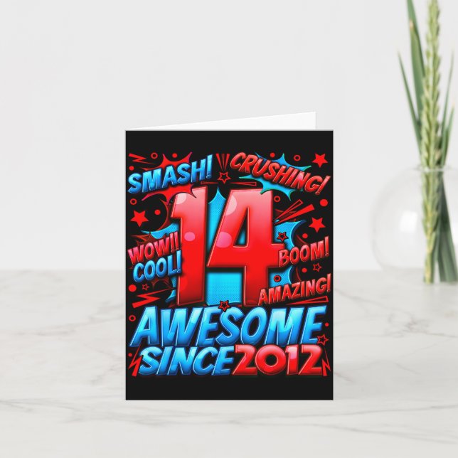 Carte 14 ans pour garçons 14e anniversaire garçon 14 ans (Devant)