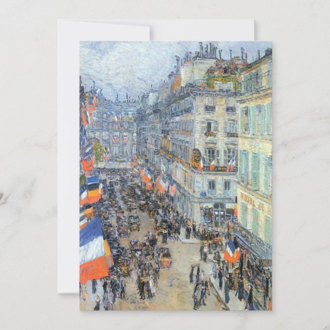 Carte 14 juillet, rue Daunou par Childe Hassam (Devant)