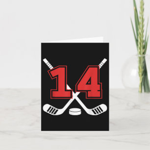 Carte 14e anniversaire de hockey sur glace Quatorze ans