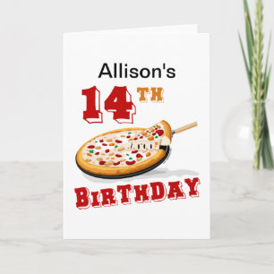 Carte 14e anniversaire de la fête de la pizza