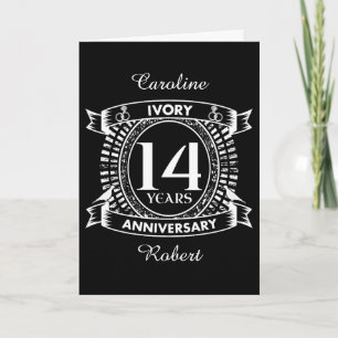 Carte 14E anniversaire de l'IVORY mariage