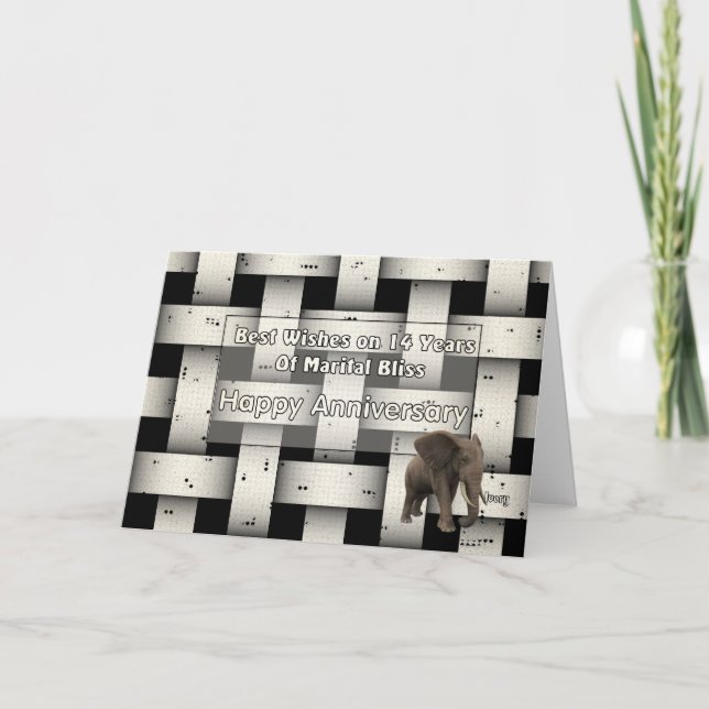 Carte 14e anniversaire de mariage (Devant)