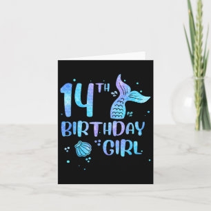 Carte 14e anniversaire fille sirène 14e bambins Retour à