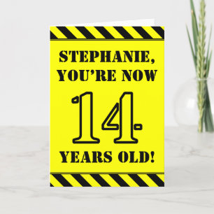 Carte 14e anniversaire : Jeu de style graphique, Nom per