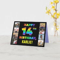 14e anniversaire : Rainbow Text, Custom Photos & N