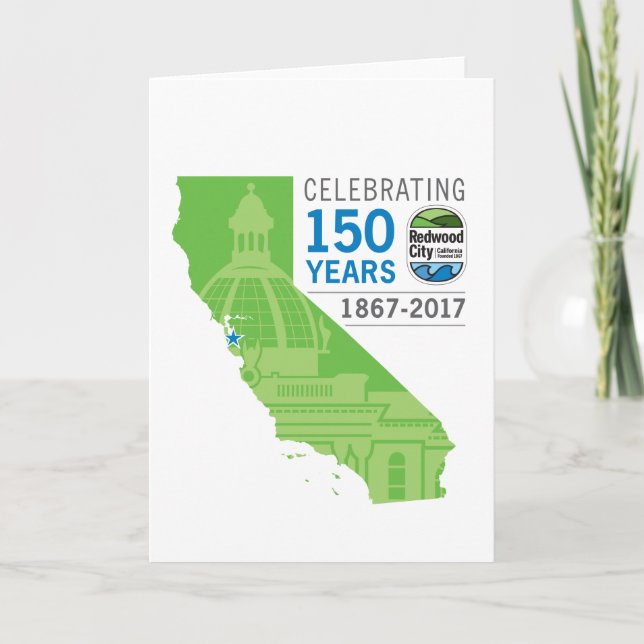 Carte 150e anniversaire de Redwood City (Devant)