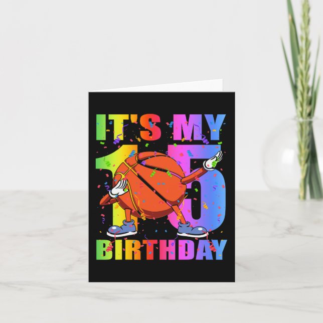 Carte 15 ans 15e Basketball Anniversaire Thème B (Devant)