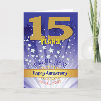 Carte 15 ans de récupération Anniversaire Bold Numéros