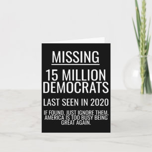 Carte 15 millions de Démocrates disparus Drôle élection 