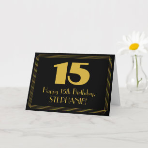 Carte 15e anniversaire : Art Déco Inspiré Look "15" & No