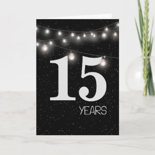 Carte 15e anniversaire avec lumières et étoiles