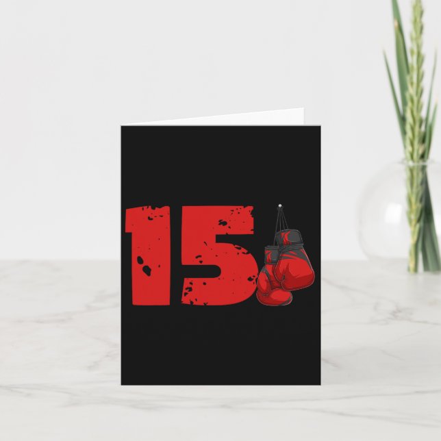 Carte 15e anniversaire Boxe Quinze ans Boxer Anniversair (Devant)