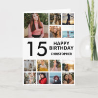 15e anniversaire Collage photo 13 photos noir blan