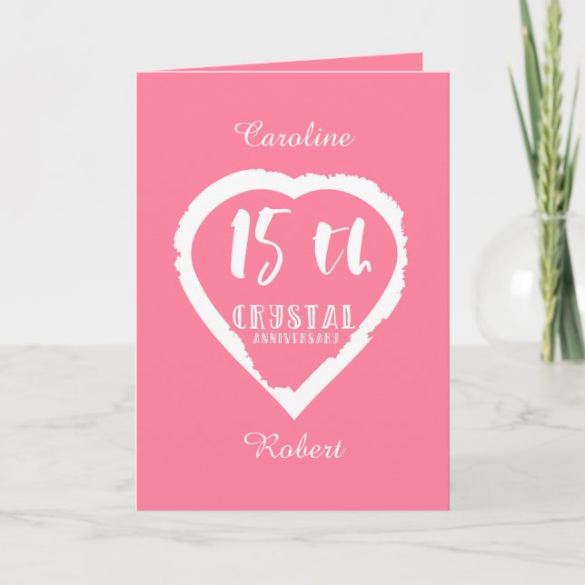 Carte 15e anniversaire du Mariage cristal traditionnel (Devant)
