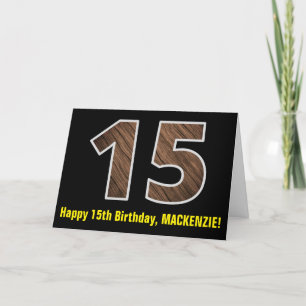 Carte 15e anniversaire : Nom + Faux Motif de grains de b
