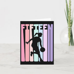 Carte 15e anniversaire Retro Bysketbyll Joueur 15 ans