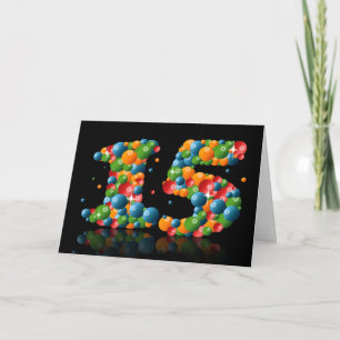 Carte 15ème anniversaire avec des numéros formés à parti