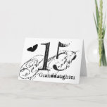 Carte 15ème anniversaire pour une petite-fille, papillon<br><div class="desc">Un arrière - plan blanc comportant un papillon noir et un texte noir,  sur cette 15ème salutation d'anniversaire pour une petite-fille. Mes salutations drôles d'esprit.</div>