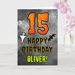 Carte 15th Birthday : Eerie Halloween Theme + Custom Nam