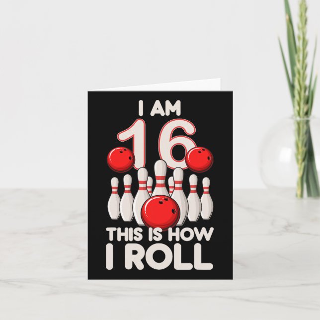 Carte 16 ans Old Bowling Party 16e anniversaire est comm (Devant)