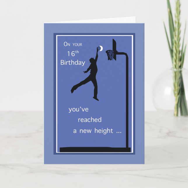 Carte 16e anniversaire garçon Basketball en haut sur le  (Devant)