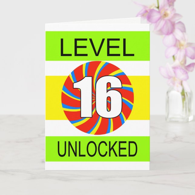 Carte 16e anniversaire Jeu d'ordinateur (Orchidée)