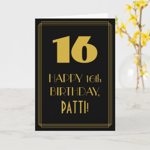 Carte 16e anniversaire ~ Look inspiré de l'Art Déco "16"