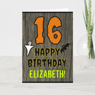 Carte 16e anniversaire : Thème d'Halloween Éffrayant, No