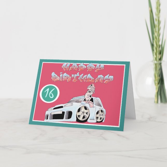 Carte 16E ANNIVERSAIREcarte spangleMASSIVE I TOONS (Devant)