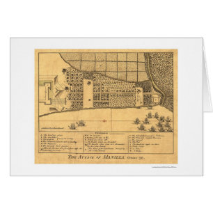 Carte 1762 d'attaque de Manille Philippines