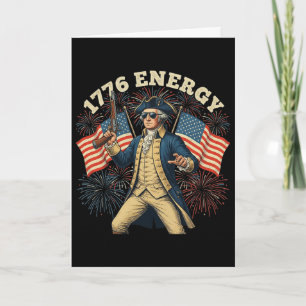 Carte 1776 Énergie Washington Drôle 4 juillet Patriotiqu