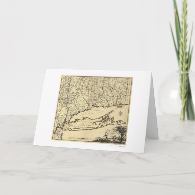 Carte 1780 du Long Island et du Connecticut (Devant)