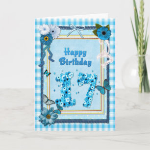 Carte 17e anniversaire avec un effet de scrapbook