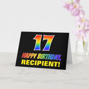 Carte 17e anniversaire : Bold, amusant, simple, arc-en-c