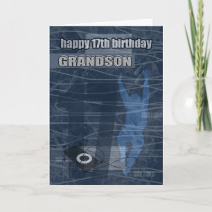 Carte 17e anniversaire Grandson Design moderne
