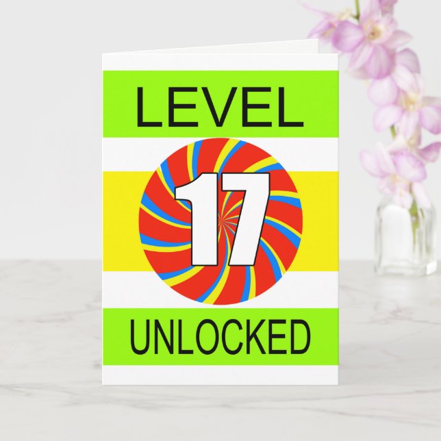 Carte 17e anniversaire Jeu d'ordinateur (Orchidée)