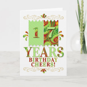 Carte 17e anniversaire pour les garçons ou les filles en