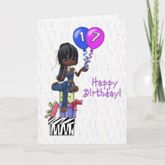 Carte 17ème anniversaire fille