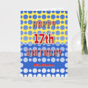 Carte 17th Birthday add name circles pattern