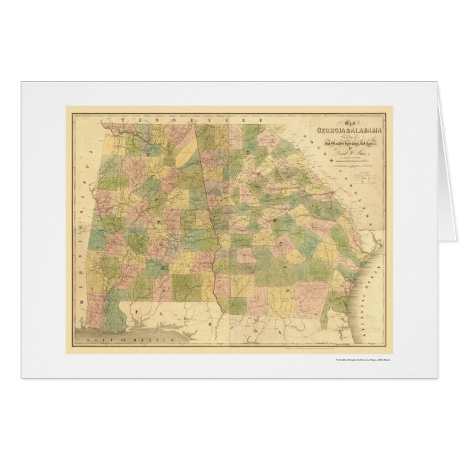 Carte 1839 de chemin de fer de la Géorgie et de (Devant horizontal)